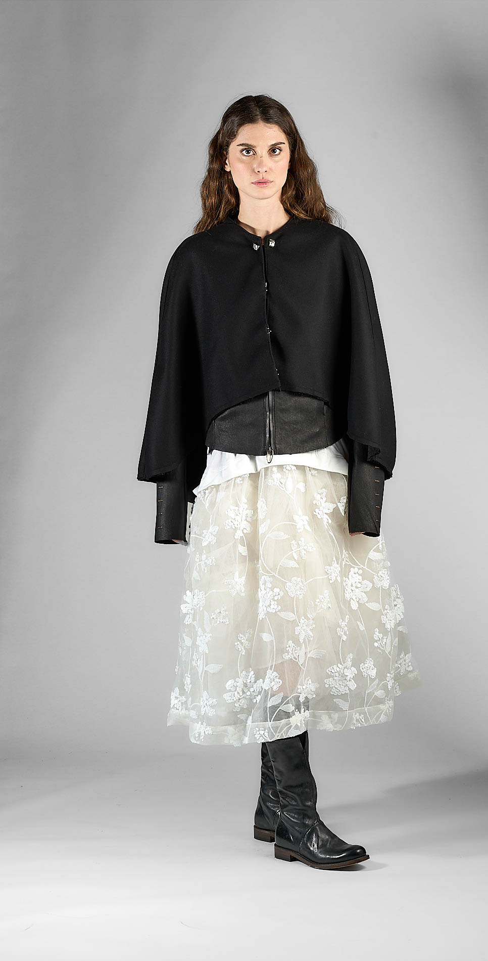 DANIELE BASTA LEATHER AND SILVER JACKET